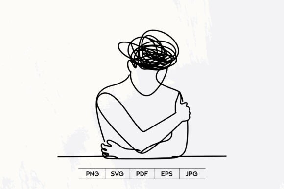 Anxiety Mind Line Art SVG: A Designer's Review for Embroidery
