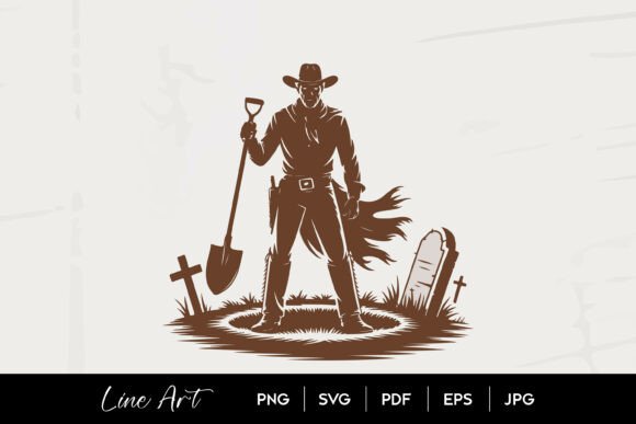 Cowboy Grave Digger Line Art: A Designer's Review