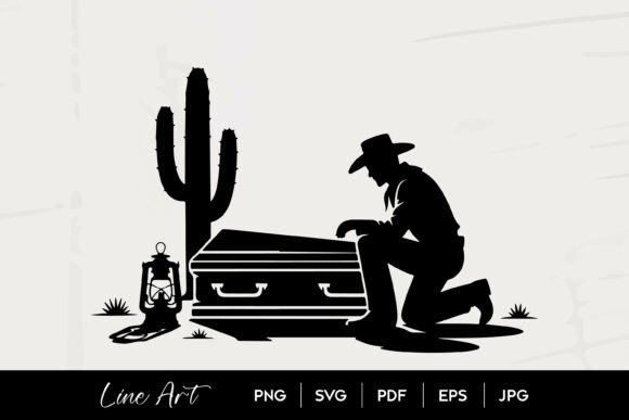 Cowboy Mourning Coffin Silhouette Art: A Designer's Review