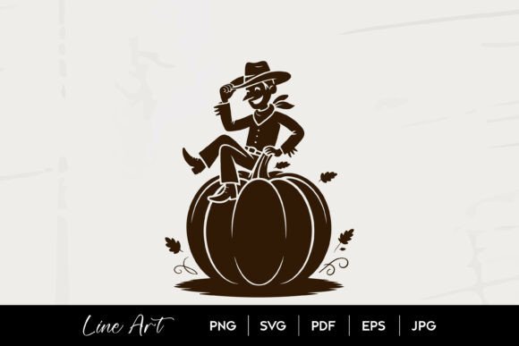 Cowboy Sitting on Pumpkin Silhouette: A Designer's Review