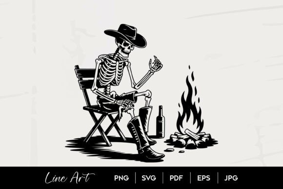 Cowboy Skeleton Campfire SVG: A Designer's Review