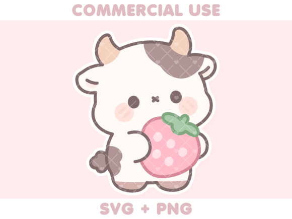 Cute Cow Holding Strawberry: A Designer's Review