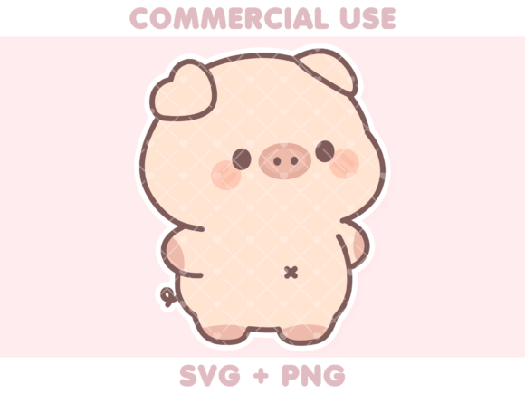 Cute Pig Standing: A Designer's Take on Kawaii Embroidery