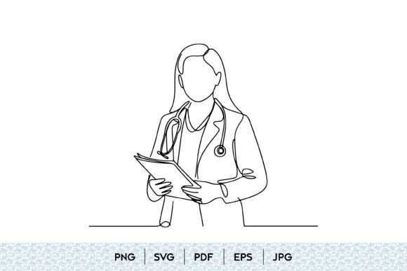 Female Doctor Line Art SVG: A Designer's Review for Embroidery