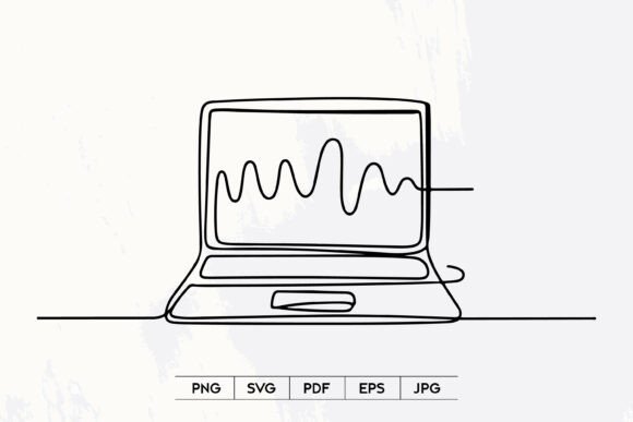 Laptop Analytics Line Art SVG: A Designer's Review
