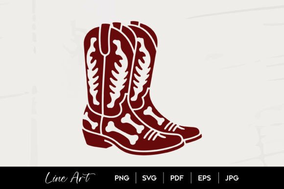Skeleton Cowboy Boots Line Art: A Designer's Review