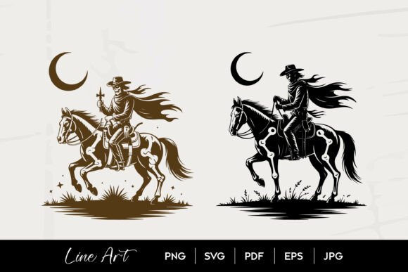 Skeleton Cowboy Riding Horse Under Moon Review